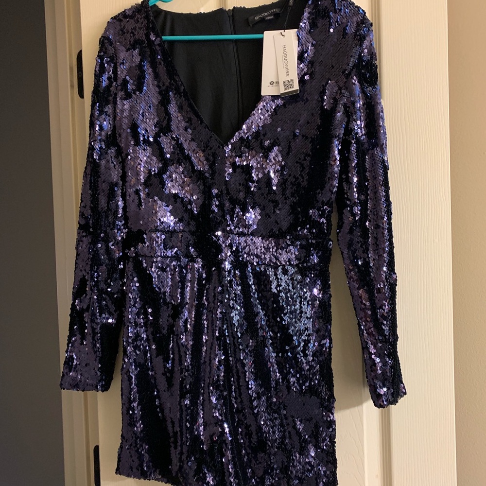 Sequin Navy Romper! Never Worn!